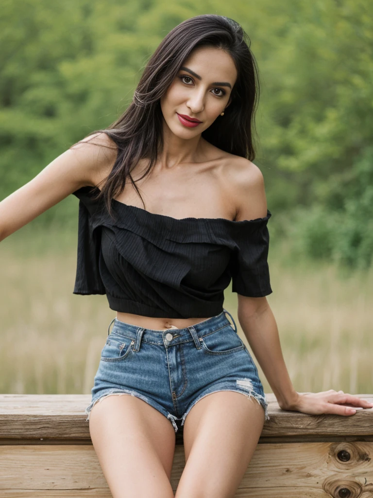 Noura, 1girl, solo, ((Qatari woman)), consistent face and body, ((MILF)), ((30 years old)), (mature), ((slim)), ((Qatari face)), (Qatari nose), (Qatari lips), ((medium straight hair)), upper body and upper legs, (background: overlooking eco-park in Manitoba), BREAK, (wearing light-black off shoulder blouse and ripped shorts), smirking, picnic shoot
Noura, 1girl, solo, ((Qatari woman)), consistent face and body, ((MILF)), ((30 years old)), (mature), ((slim)), ((Qatari face)), (Qatari nose), (Qatari lips), ((medium straight hair)), upper body and upper legs, (background: overlooking eco-park in Manitoba), BREAK, (wearing light-black off shoulder blouse and ripped shorts), smirking, picnic shoot