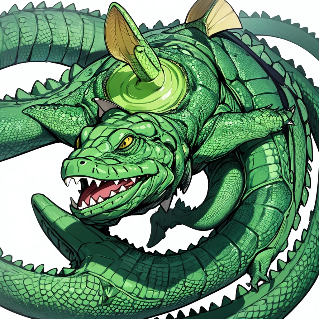 Cute green and white dragon and aggressive ager --auto --s2