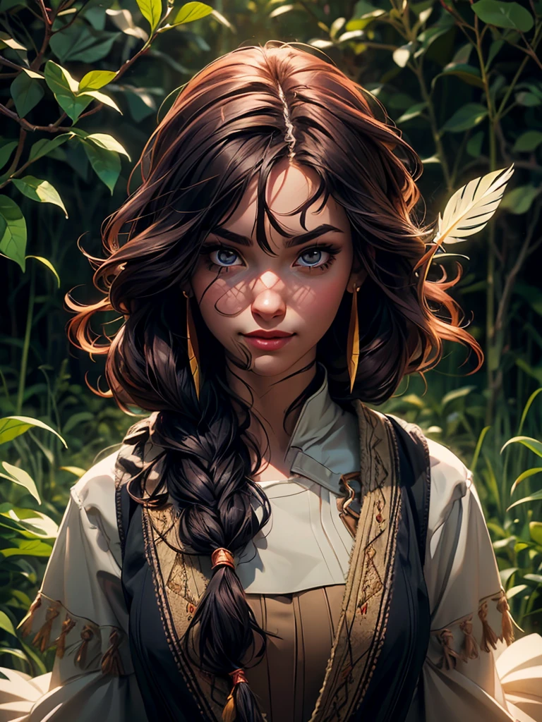 mdjrny-v4 style portrait photograph of Madison Beer as Pocahontas, young beautiful native american girl, perfect symmetrical face, indigenes feather jewelry, traditional handmade dress, armed female hunter warrior, (((wild west))) environment, Utah landscape, ultra realistic, concept art, elegant, ((intricate)), ((highly detailed)), depth of field, ((professionally color graded)), soft ambient lighting, dusk, 8k, art by artgerm and greg rutkowski and alphonse mucha sultry look , seductive smile, inviting pose,
sultry look, seductive,