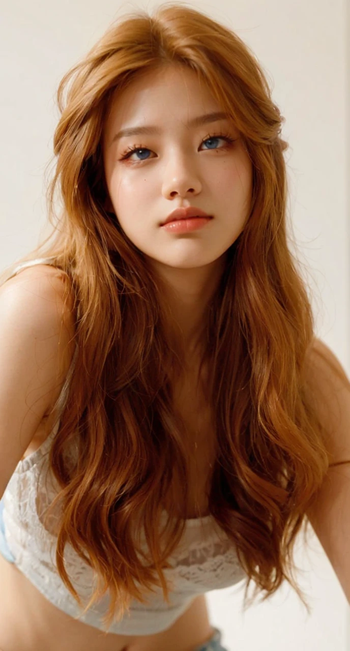 jennie the blackpink, posing as a model, very dark blue eye color