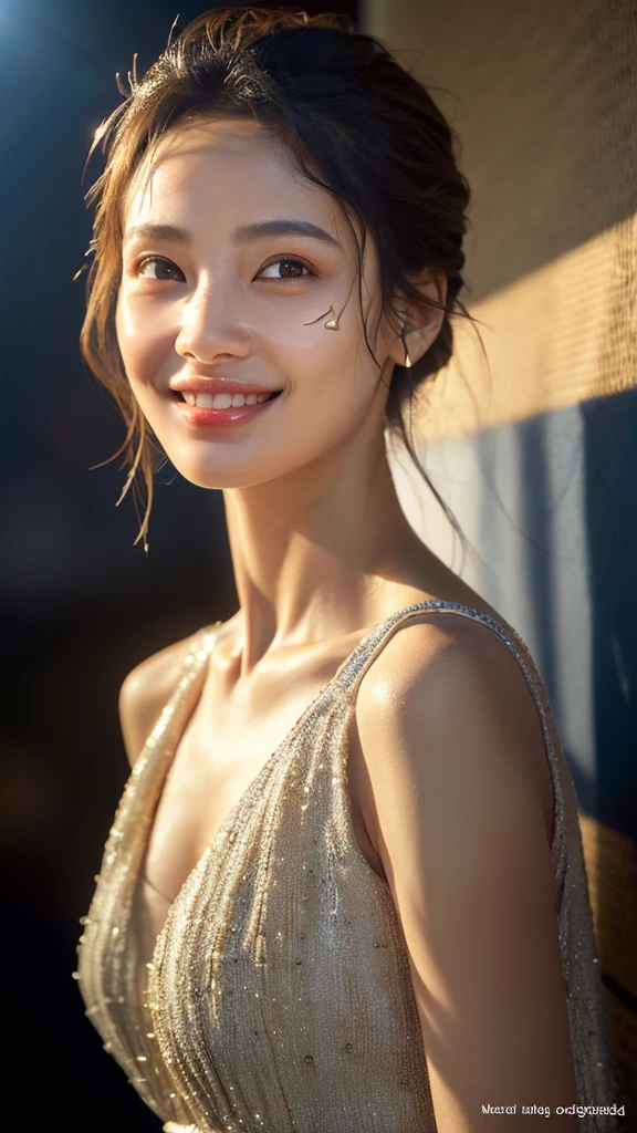 Dressed, (photo Realistic:1.4), (hyper Realistic:1.4), (Realistic:1.3),
(Smoother lighting:1.05), (Improving the quality of cinema lighting:0.9), 32K,
1 girl,20-year-old girl, Realistic lighting, Backlight, The light shines on your face, Ray Tracing, (Bright light:1.2), (Improvement of quality:1.4),
(Highest quality Realistic textured skin:1.4), fine grain, Detailed face,
(Resort Beach), (smile), Face close-up, Cute Dresses,
(Accentuates body lines:1.1), (Enhances the beauty of skin texture:1.1)