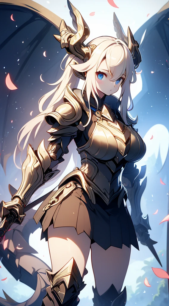 Dragon Girl，knight女孩，穿着knight铠甲的女孩，Breastplate，Skirt Armor，Arm Guard，Leggings，Bare thighs，丝绸Knee socks，Knee socks，White hair，Long hair，Single ponytail hairstyle，Dragon Horn女孩，Dragon Wings，Girl with wings，Dragon Horn，horn，巨Dragon Wings，White Wings，Dragon Tail，巨Dragon Tail，Long Tail，thick tail，Fat Tail，Smooth tail，White Tail，Scales，Scales衣服，knight，knight girl，Close-up above the waist，Upper body close-up，mature body，Big breasts，Big breasts，Wide crotch，Royal sister，big sister