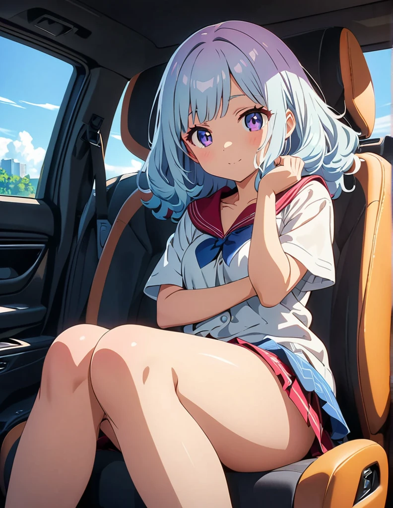 Hatsune Miku, diaper, embarassed, sitting, sitting in baby car seat.