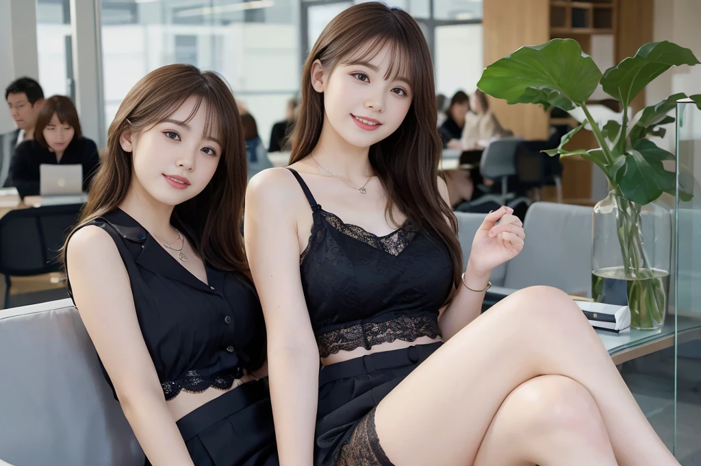 Masterpiece, seduction, short skirt, smile, flight attendant, brown delicate and delicate long hair, car seat, beautiful breasts, cheongsam, big breasts without leakage, high-definition facial features, 8K, double eyelids, delicate facial features