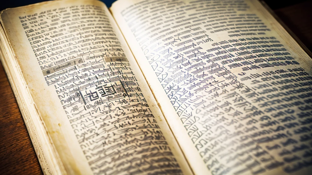 Hebrew、Close-up of an open Bible、Bible Manuscripts、Outdated、museum、high resolution