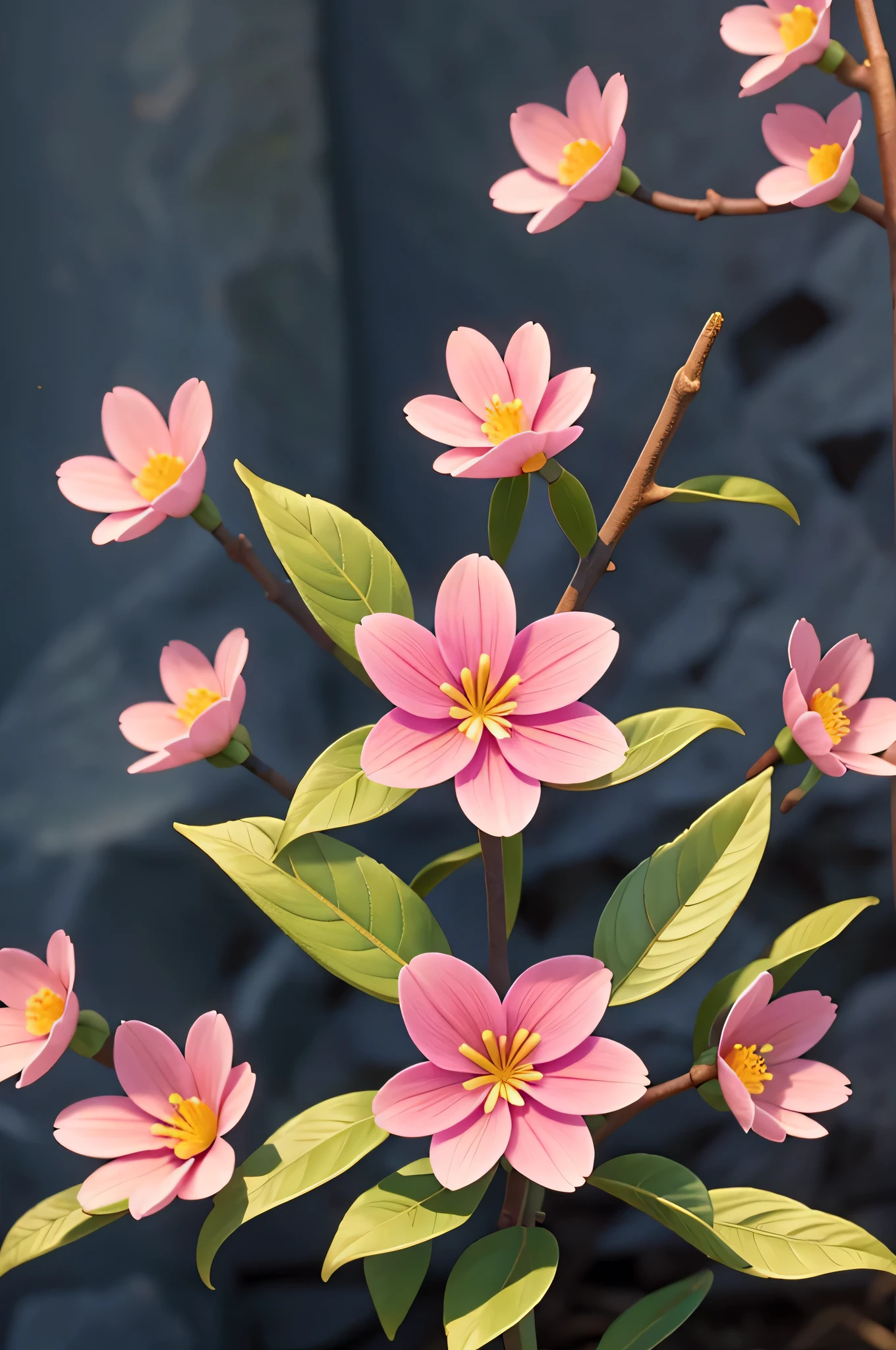 Myrtle flowers，Five petals