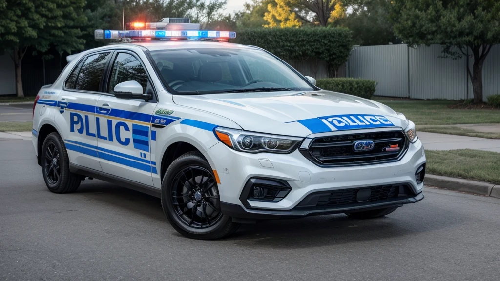 Redo this photo of the front of the police car