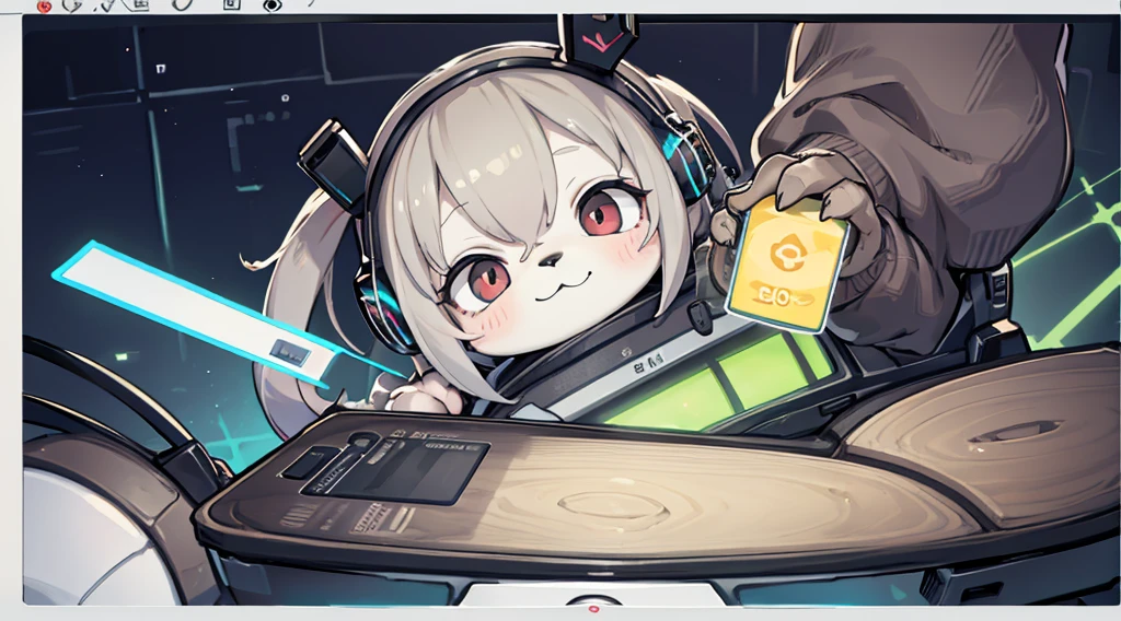 A sloth wearing a wireless headset,「front」Head close-up and in the middle of the screen , No text, There is no other equipment in the picture,No other headphones, Solid background(White without gradient)