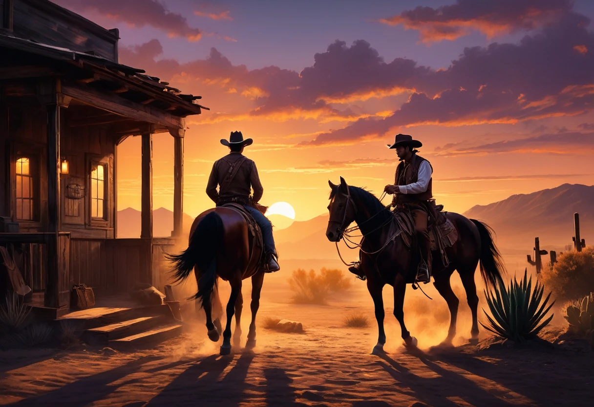 (cowboy特写:1.5),cowboy,,rural,Pub,The Wild West,The Old West,nation,Old fashioned bar,car,Blues Music,Bar reception,Carriage Wheel Chandelier,Wooden floor,whiskey瓶,Dusty atmosphere,Smoky,Cheerful laughter,Swing door,whiskey,Bar stools,Piano Performance,saddle,Western clothing,cowboy帽,cowboy靴,scarf,Leather vest,horse riding,lasso,Revolver,cowboy文化,adventure,confusion,Sheriff,Empty streets,cactus,Dilapidated building,spittoon,Dark corners,Card game,Straw covered floor,Moonlit sky,Stagnant Night, Tumbleweed,Rugged charm,大胆的adventure,Life on the Border,Ancient charm,retro charm,nostalgic vibes,rugged terrain,Warm sunset,Soothing campfire,silhouette of cowboy at twilight,Majestic horse,Stunning sunrise,The bonfire gradually died down,The authenticity of the Wild West,Suspenseful atmosphere,Strong contrast,Soft tones,Vintage film grain,Romantic imagery,Mysterious shadows,Dimly lit interior,Vivid, saturated colors,Warm and cool tones,Soft and warm lighting,Contrast highlights and shadows,Soft diffused light,Rich texture,Clearly layered brushstrokes,depth and dimensionality,Attention to detail,Surrealist depictions.