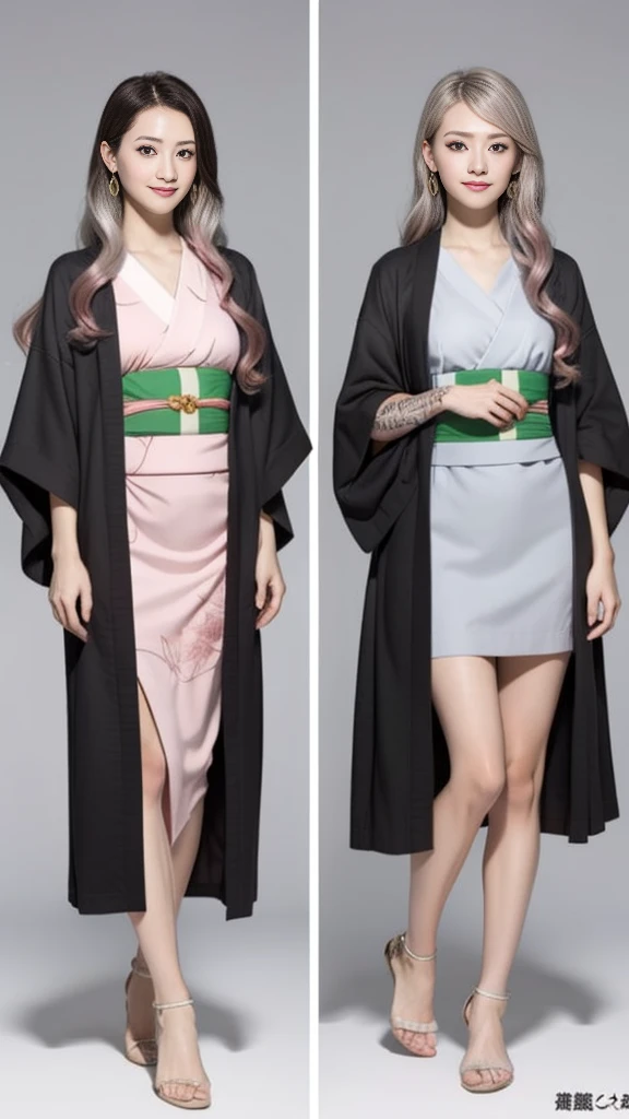 Cute Japanese female, (16 years old), (Very cute face), White moist skin, (Pink bright eyes: 1.6), (Full body: 1.4),
BREAK,
(Very beautiful berserker: 1.3), (Kicking: 1.3),
BREAK,
Earrings, Short length, (Black grass tattoo on body: 1.3), (Full body: 1.4),
BREAK,
(Cute kimono: 1.2), (Black haori: 1.2), (Crowd),
BREAK,
(Super long hair), (Light gray hair: 1.4), (Gradient hair: 1.3), (Red tips: 1.3),
BREAK,
(Realistic: 1.3), Masterpiece, Perfect lighting, (Ultra high resolution), (8K), (Highly detailed: 1.4), (Full body: 1.4), (Symmetrical: 1.2), (One shot),
BREAK,
(Japanese city: 1.2), (Crowded),
BREAK,
(Demon Slayer: 1.4), (Haruka Ayase: 1.3), (Nezuko Kamado),