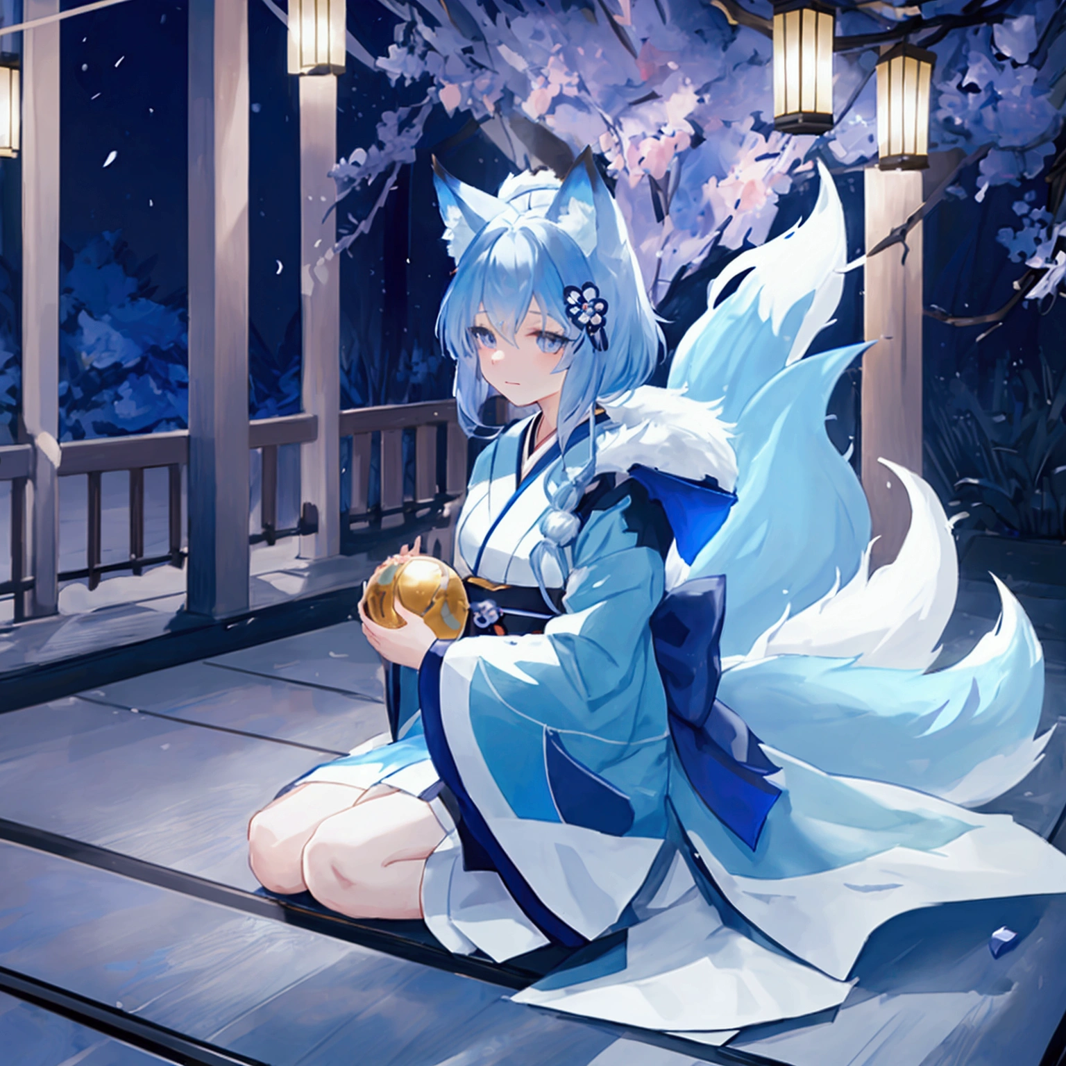 fox Light blue hair beast girl indigo fur fox beast girl fox Light blue hair beast girl indigo fur fox beast girl Wallpaper 4k,8k,highly detailled,,vivid colors,detailed kitsune with 9 tails,traditional Japanese artwork,tatami floor,beautiful cherry blossoms,floating lanterns,dark silhouette of a pagoda,subtle moonlight,dense forest,ethereal atmosphere,dappled sunlight,whimsical spirit,serene expression,elaborate kimono and obi,delicate hand-painted details,luminous eyes Anime Style fox blue White-faced golden-haired nine-tailed fox Coat blue fox Light blue hair beast girl indigo fur fox beast girl Anime Style fox blue White-faced golden-haired nine-tailed fox Coat blue mysterious background Blue Flame girl have a ball of light fox Light blue hair beast girl indigo fur fox beast girl mysterious background Blue Flame girl have a ball of light Anime Style fox blue White-faced golden-haired nine-tailed fox Coat blue mysterious background Blue Flame girl have a ball of lightfox Light blue hair beast girl indigo fur fox beast girl Anime Style fox blue White-faced golden-haired nine-tailed fox Coat blue mysterious background Blue Flame girl have a ball of light fox Light blue hair beast girl indigo fur fox beast girl