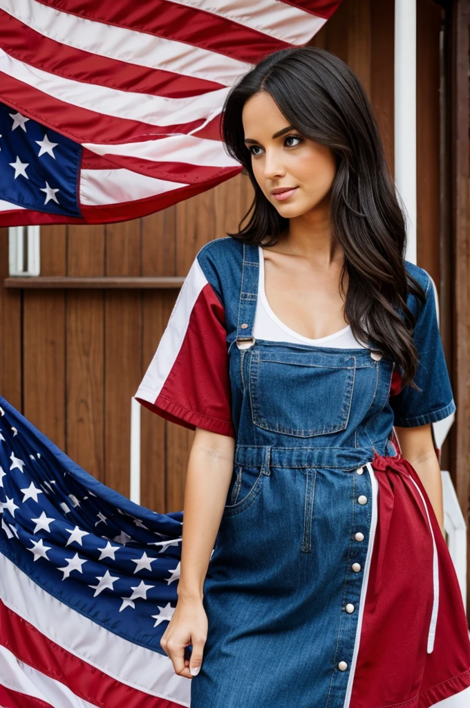 American women in traditional American dress