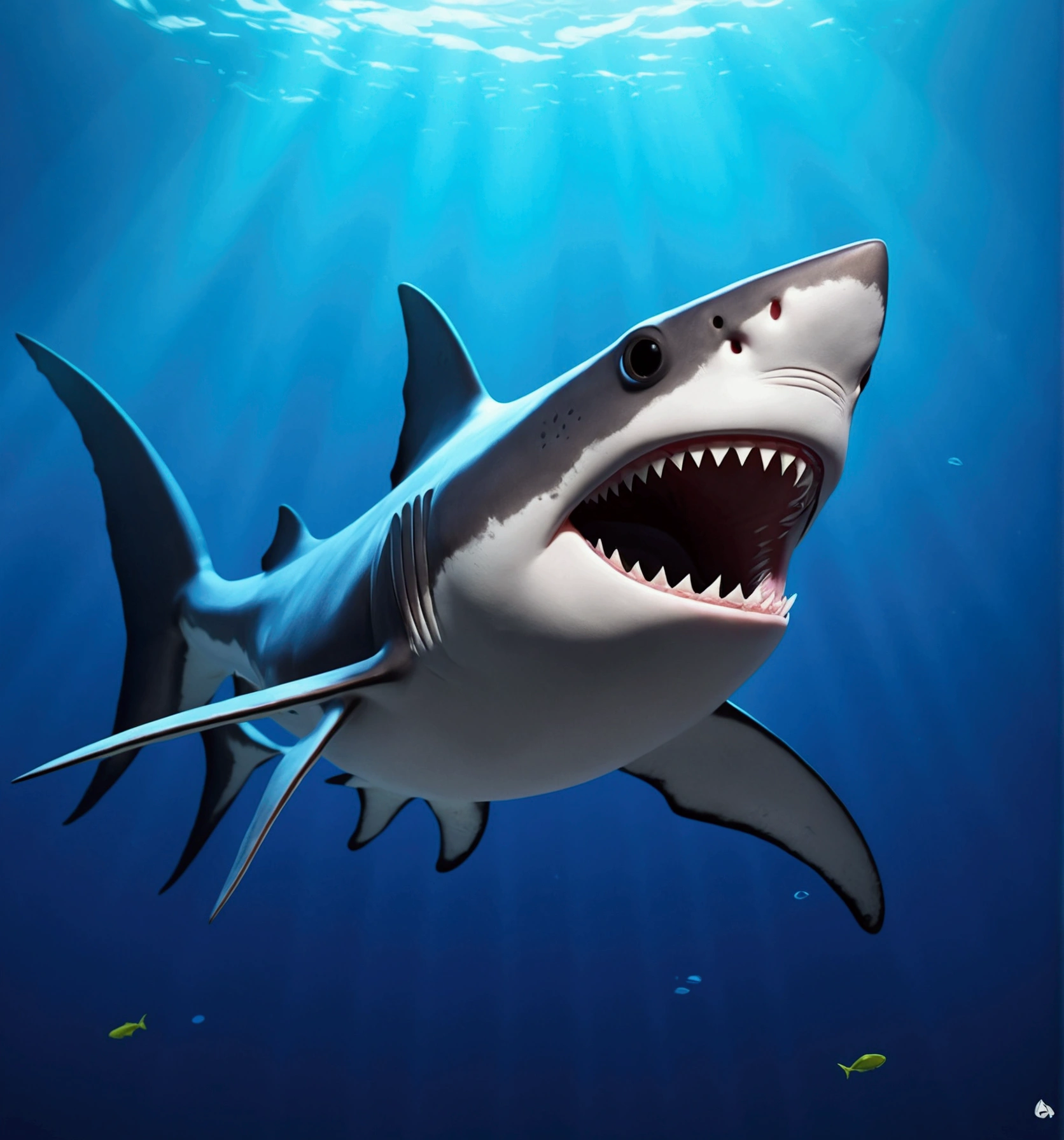 A saw shark, pixar cartoon style,masterpiece, best quality