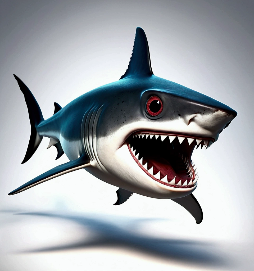 A saw shark, pixar cartoon style,masterpiece, best quality
