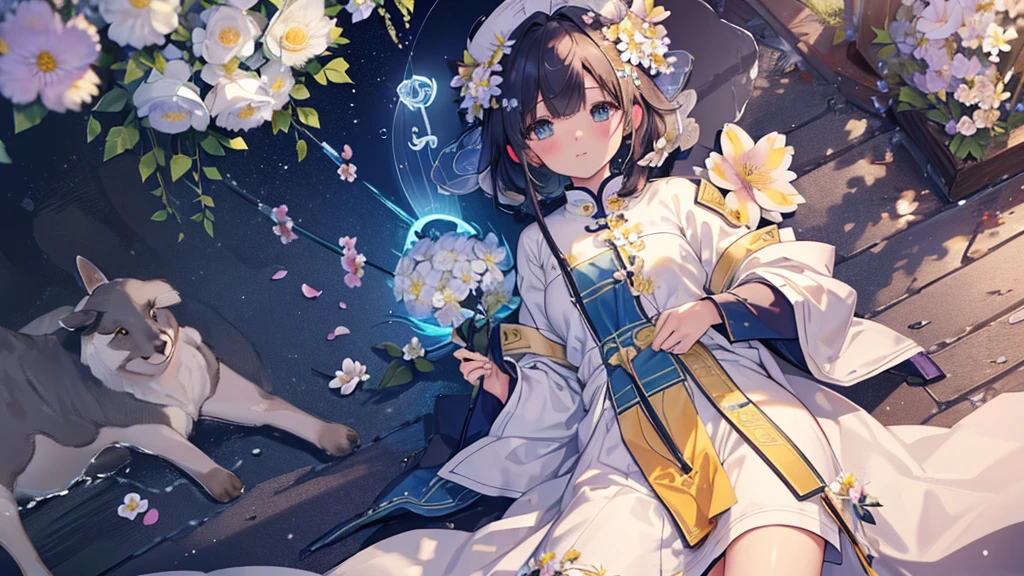 4K,High resolution, (Highly detailed CG,8k,wallpaper)、One ,(Clean detailed eyes),(((((Flower buds shepherd's purse))),Erotic)),(((Put out the nipple)))),((NSFW)),(Huge breasts),(Huge breasts),(Huge breasts),(Huge breasts),(((Huge breasts))),(Beautiful and shapely breasts),Light-colored hair、Cute hairstyle