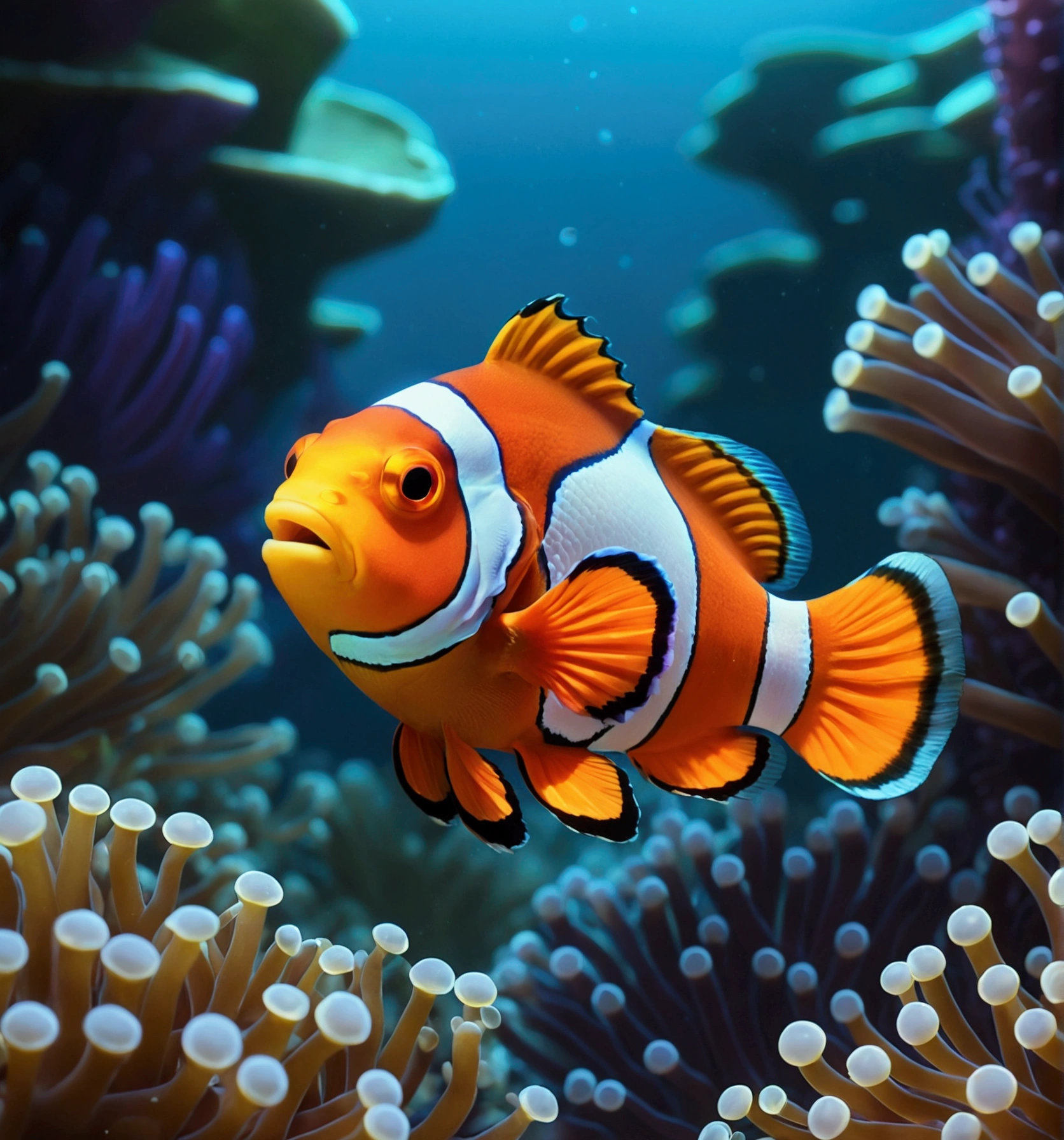 a clownfish, pixar cartoon style,masterpiece, best quality