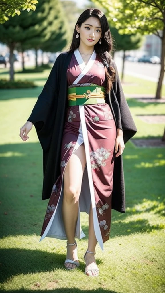Female, (), (Very cute face), Moist skin, (Pink and bright eyes), (Full body: 1.4),
BREAK,
(Very beautiful warrior: 1.3), (Kicking: 1.3),
BREAK,
Earrings, Short length, (Black grass tattoo on body: 1.3), (Full body: 1.4),
BREAK,
(Cute kimono: 1.2), (Black haori: 1.2),
BREAK,
(Super long hair), (Light gray hair: 1.2), (Gradient hair: 1.3), (Red tips: 1.3),
BREAK,
(Realistic: 1.3), Masterpiece, Perfect lighting, (Ultra high resolution), (8K), (Highly detailed: 1.4), (Full body: 1.4), (Symmetrical: 1.2), (One shot),
BREAK,
(Japanese city: 1.2),
BREAK,
(Demon Slayer: 1.4), (Haruka Ayase: 1.3), (Nezuko Kamado),
