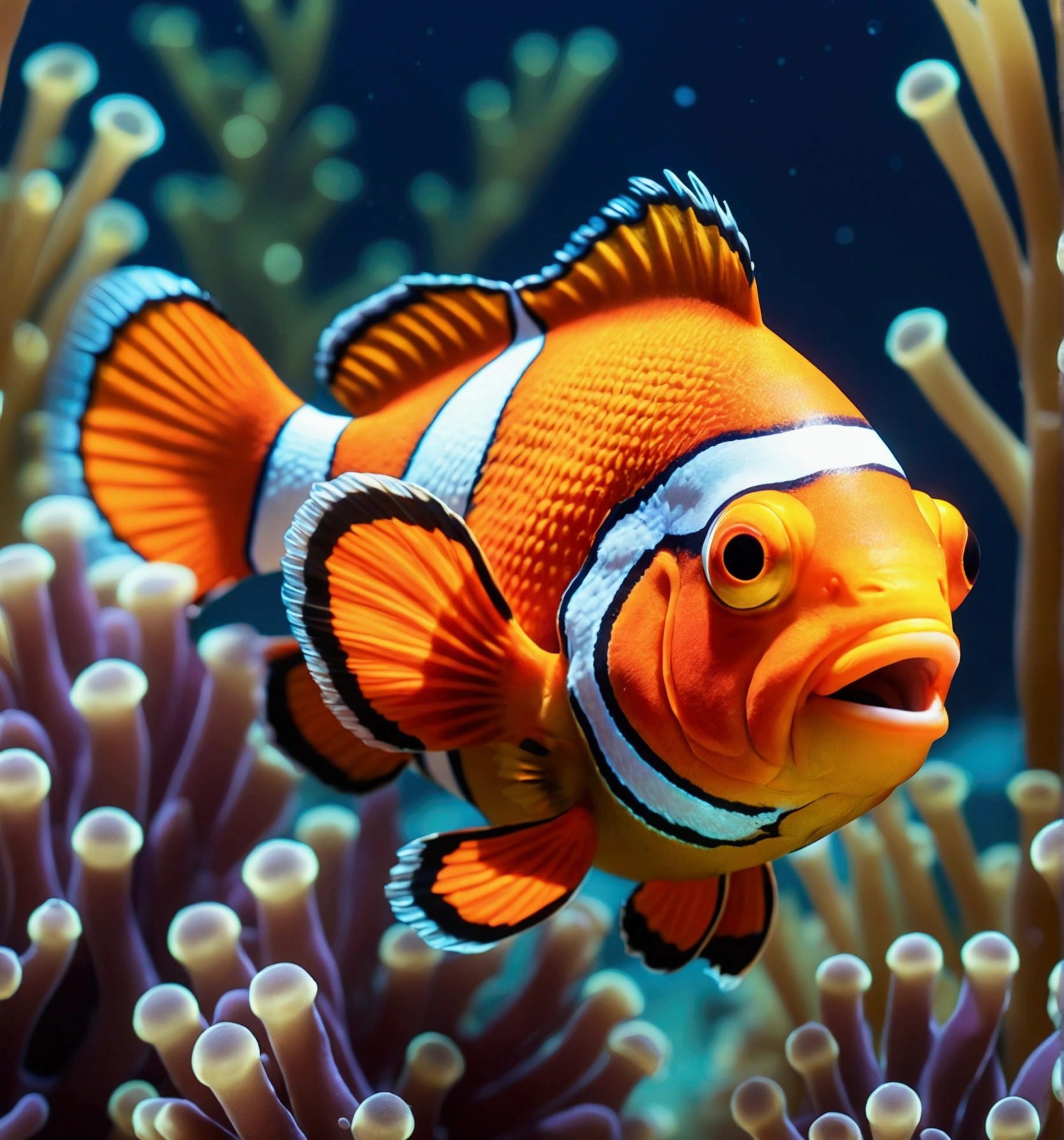 a clownfish, pixar cartoon style,masterpiece, best quality
