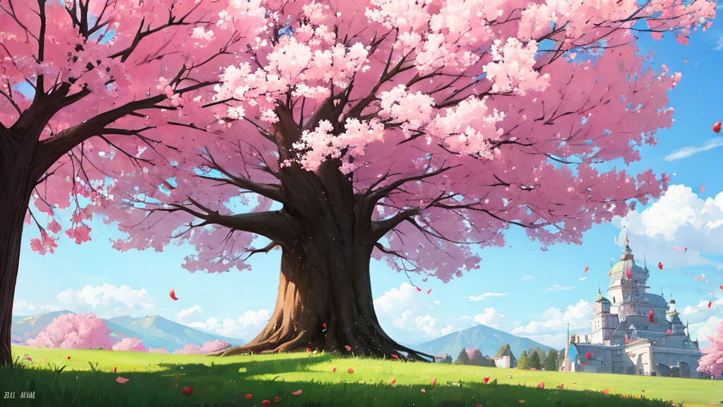 Apple trees gathered together without people