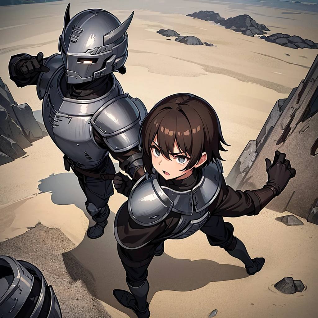 Best illustrations、Best Quality、(have a round shield)、(((Simple grey armor、Black trousers、Black gloves、Short Hair、Brown Hair、20 year old man、Iron Helmet、Iron helmet)))、(((Fighting Pose)))、(Old ruins、desert。Grass)、(Black, muddy swamp)、(Medieval Knight)、(Close your eyes、get annoyed、Open your mouth、Get angry、Sweat)、battlefield、(From above、From the back)、Sea of mud、Black Sea、Black Deep Sea