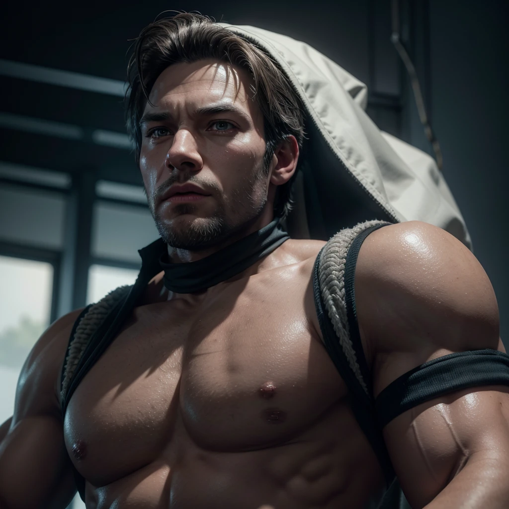 Hyper-realistic 8k octane rendering, done in Maya, Blender and Photoshop, Cinematic atmosphere, dynamic dramatic cinematic lighting, correct and precise anatomy, aesthetics, digital illustration, High resolution, a very detailed portrait. From Arthur Morgan's read game Dead 2.. Wearing the futuristic gold uniform with blue edges., with a 12 gauge pistol in his right hand. on top of a (((Pegasus))) white.