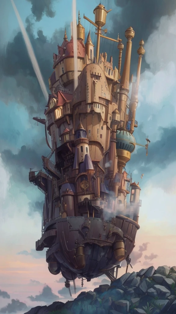 Huge Moving Castle,Rich in details,He was devastated,steampunk,