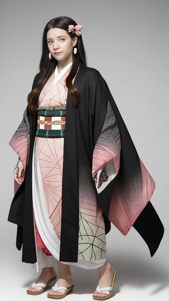 Female, (16 years old), (Very cute face), Moisturized skin, (Pink and bright eyes), (Full body: 1.4),
BREAK,
(Kicking: 1.3),
BREAK,
Earrings, Short length, (Black grass tattoo on body: 1.3),
BREAK,
(Cute kimono: 1.2), (Black haori: 1.2),
BREAK,
(Super long hair), (Light gradient hair: 1.3), (Red tips: 1.3),
BREAK,
(Realistic: 1.3), (Ultra high resolution), (Very detailed: 1.4), (Full body: 1.4), (Symmetrical: 1.2), (One shot),
BREAK,
(Japanese city: 1.2),
BREAK,
(Demon Slayer: 1.4), (Hirose Suzu: 1.3), (Kamado Nezuko),