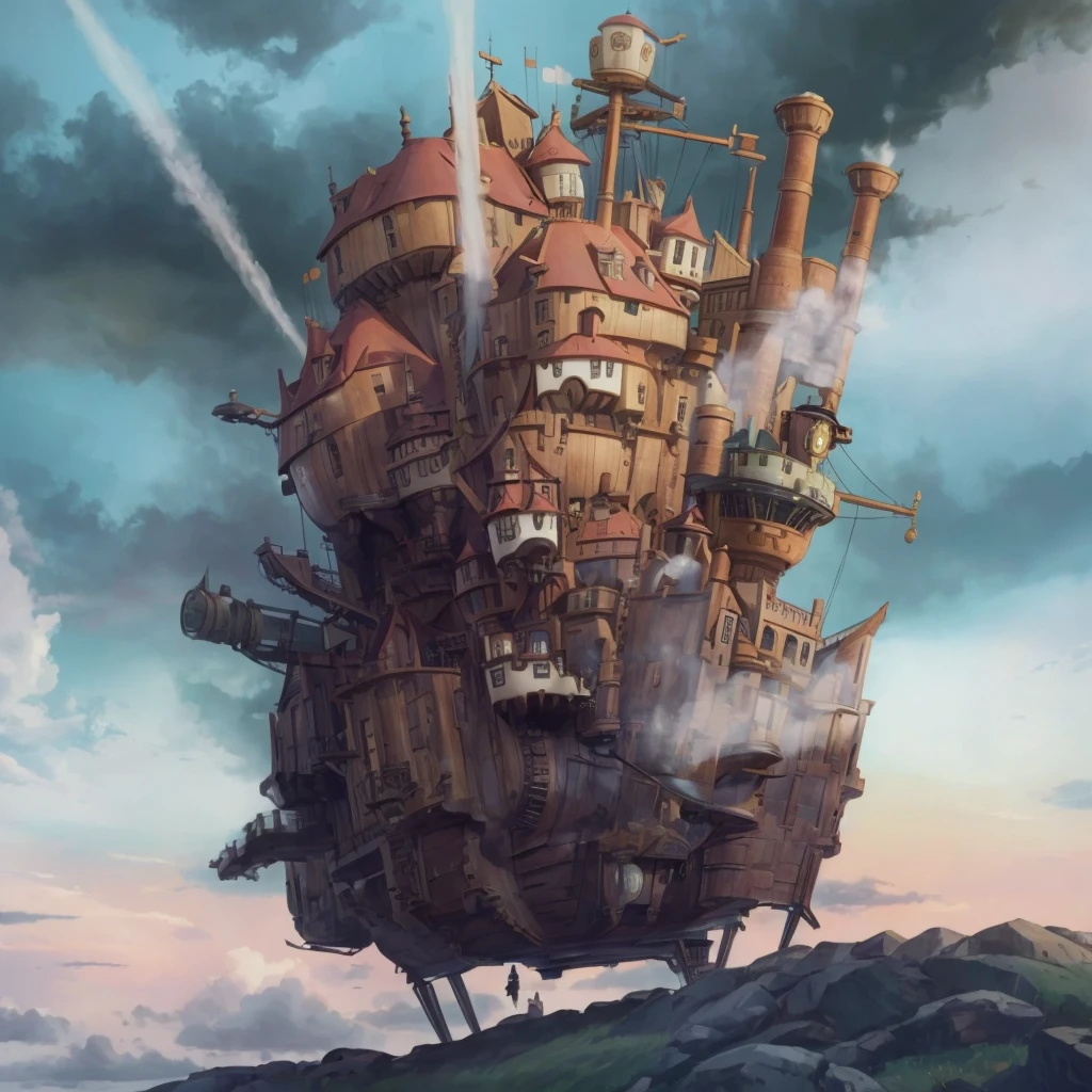 Huge Moving Castle,Rich in details,He was devastated,steampunk,