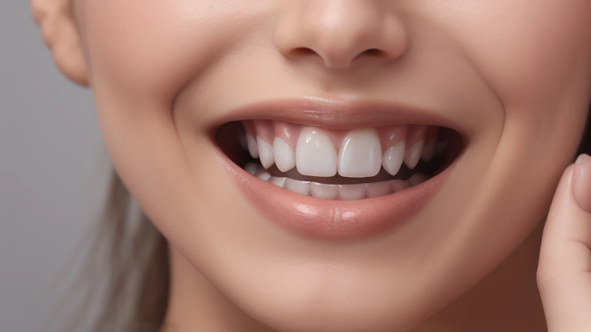 Close-up of teeth，brush teeth