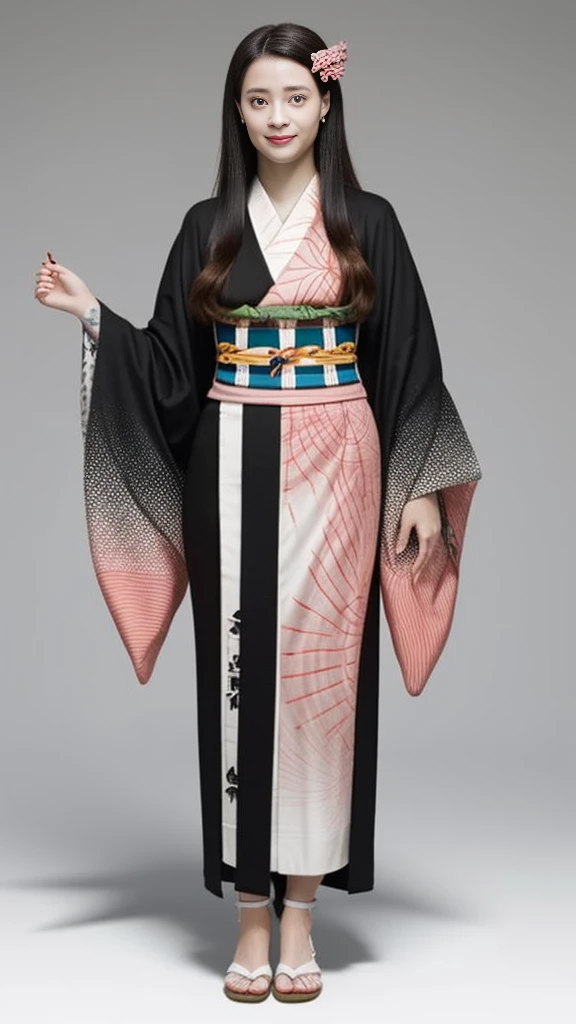 Female, moisturized skin, (pink and bright eyes), (full body: 1.4),
BREAK,
(kicking: 1.3),
BREAK,
(black grass tattoo on body: 1.3),
BREAK,
(cute kimono: 1.2), (black haori: 1.2),
BREAK,
(super long hair), (light gradient hair: 1.3), (red tips: 1.3),
BREAK,
(realistic: 1.3), (super high resolution), (highly detailed: 1.4), (full body: 1.4), (symmetrical: 1.2), (one shot),
BREAK,
(Japanese city: 1.2),
BREAK,
(Demon Slayer: 1.4), (Hirose Suzu: 1.3), (Kamado Nezuko),