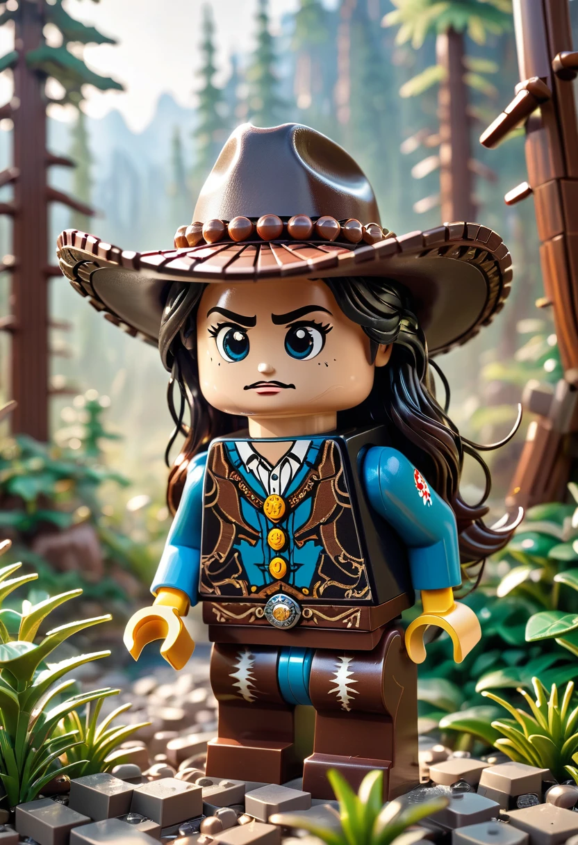 best quality, very good, 16K, ridiculous, Very detailed, Western Cowboy，Made of Lego, （（wilderness））（（A masterpiece full of fantasy elements）））， （（best quality））， （（Intricate details））（8K）