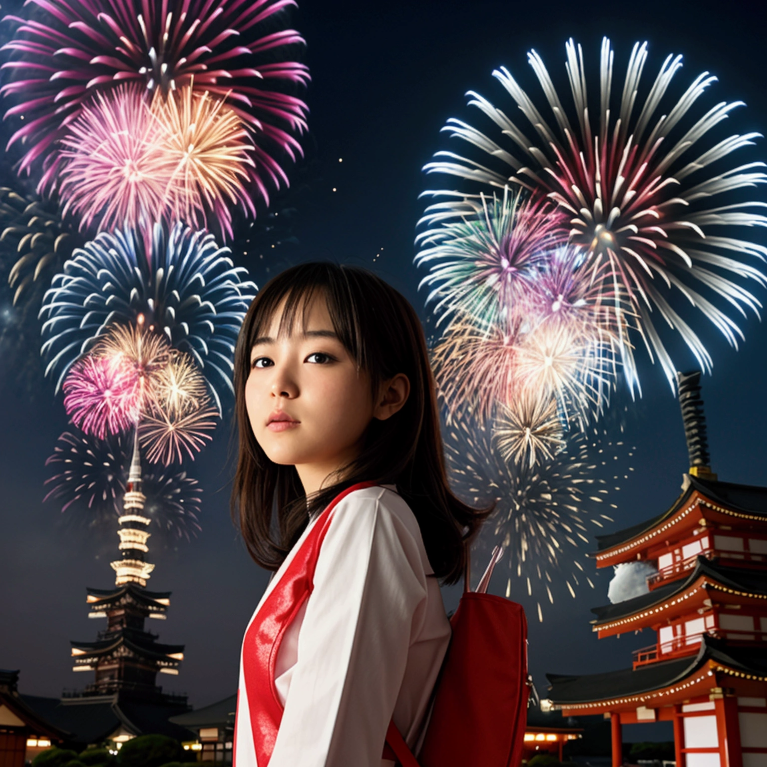firework、Japan、One Girl、high resolution、Highest quality、
