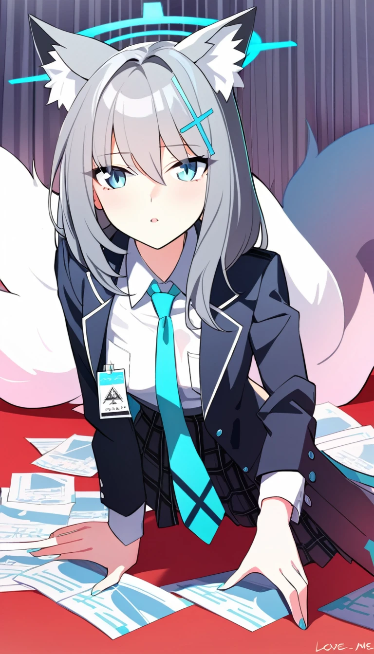 One Girl, Year of the Fox, Shiroko, Blue Archive, tie, love me, naive, Anime Style
