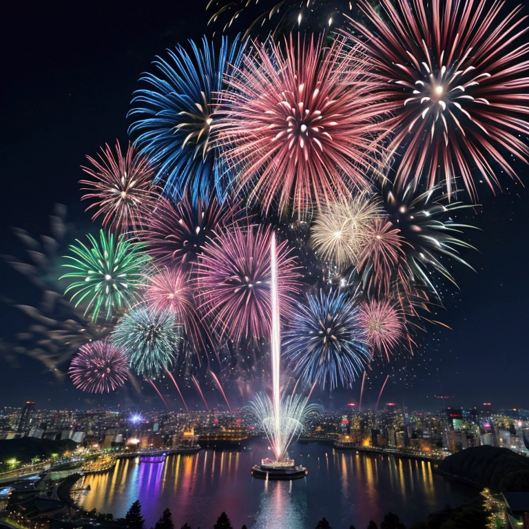 firework、Japan、high resolution、Highest quality、