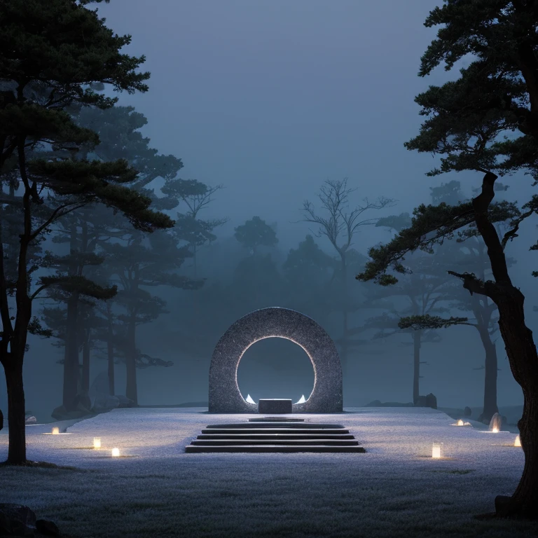 The Moonlit Altar is characterized by its tranquil and ethereal atmosphere. At night, the area is illuminated by the moon, casting silvery light across the landscape. The surroundings are often enveloped in a gentle, shimmering mist, enhancing the mystical ambiance.