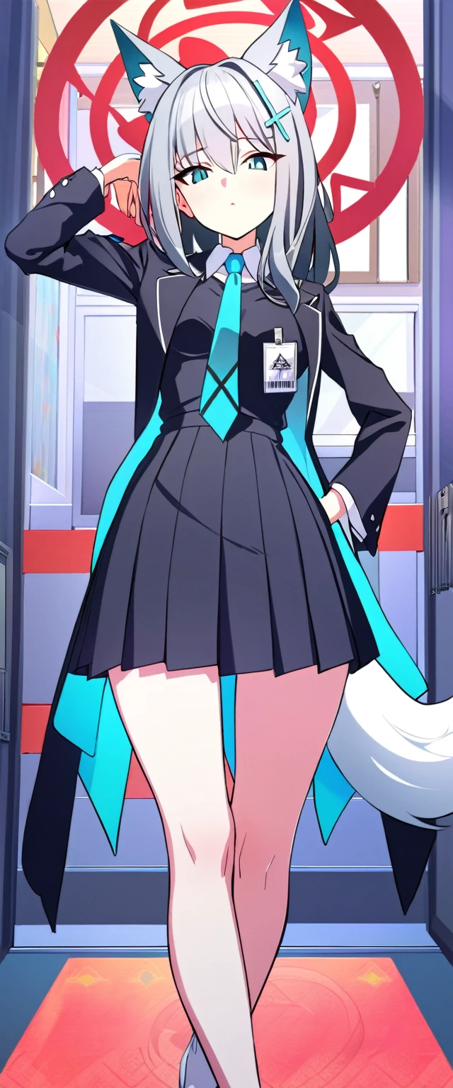 One Girl, Year of the Fox, Shiroko, Blue Archive, tie, love me, naive, Anime Style
