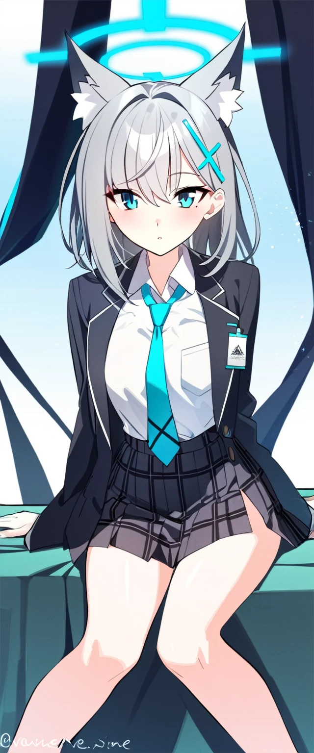 One Girl, Year of the Fox, Shiroko, Blue Archive, tie, love me, naive, Anime Style