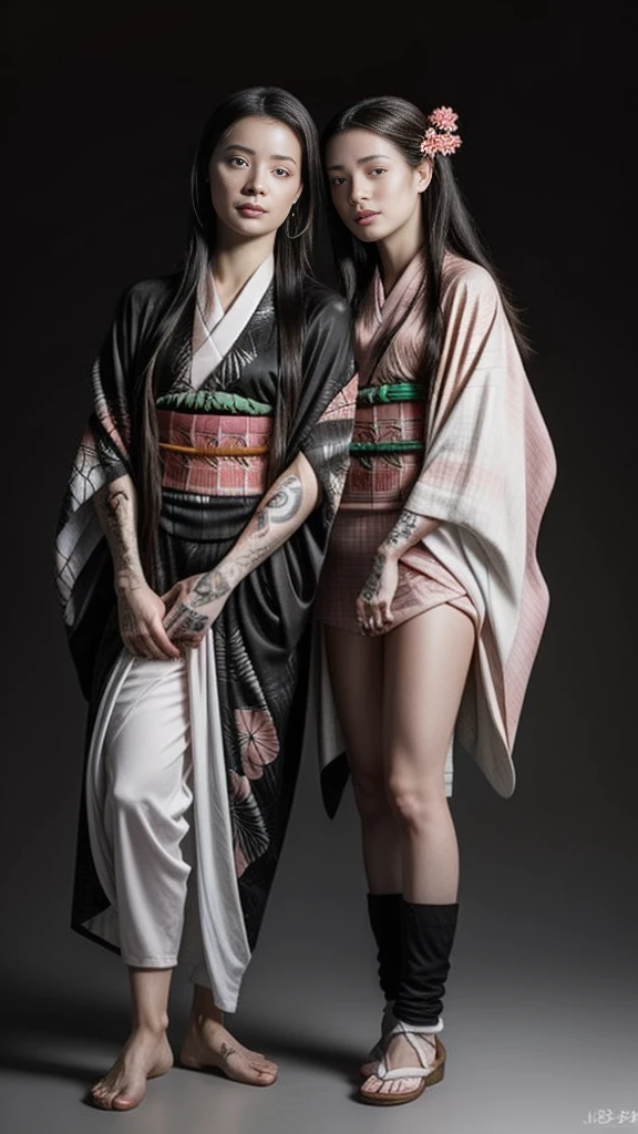 Female, moisturized skin, (pink and bright eyes), (full body: 1.4),
BREAK,
(kicking: 1.3),
BREAK,
(black grass tattoo on body: 1.3),
BREAK,
(cute kimono: 1.2), (black haori: 1.2),
BREAK,
(super long hair), (light gradient hair: 1.3), (red tips: 1.3),
BREAK,
(realistic: 1.3), (super high resolution), (highly detailed: 1.4), (full body: 1.4), (symmetrical: 1.2), (one shot),
BREAK,
(Japanese city: 1.2),
BREAK,
(Demon Slayer: 1.4), (Hirose Suzu: 1.3), (Kamado Nezuko),