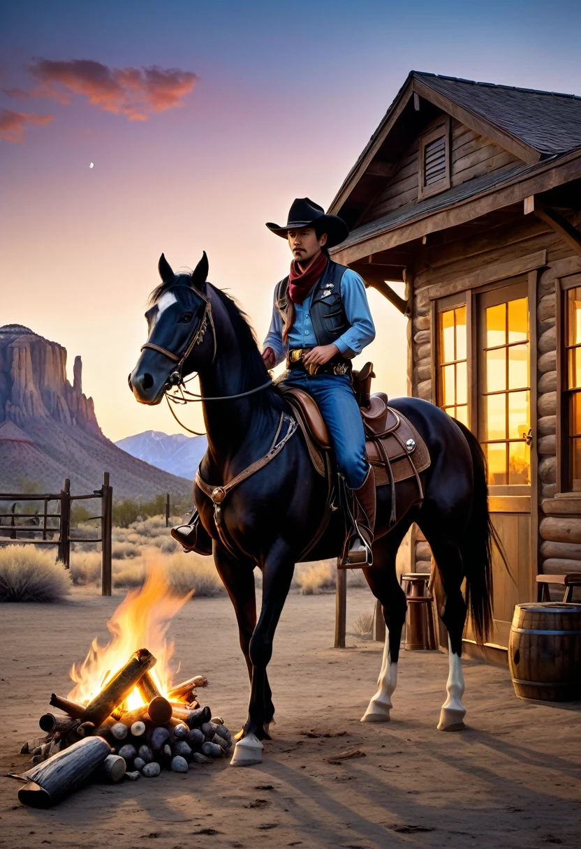 西部cowboy猎魔人,Dark Wind,Gothic,Night,cigarette,Fire,explode,(cowboy特写:1.5),cowboy,,rural,Pub,The Wild West,The Old West,nation,Old fashioned bar,car,Blues Music,Bar reception,Carriage Wheel Chandelier,Wooden floor,whiskey瓶,Dusty atmosphere,cigarette雾弥漫,Cheerful laughter,Swing door,whiskey,Bar stools,Piano Performance,saddle,Western clothing,cowboy帽,cowboy靴,scarf,Leather vest,horse riding,lasso,Revolver,cowboy文化,adventure,confusion,Sheriff,Empty streets,cactus,Dilapidated building,spittoon,Dark corners,Card game,Straw covered floor,Moonlit sky,Stagnant Night, Tumbleweed,Rugged charm,大胆的adventure,Life on the Border,Ancient charm,retro charm,nostalgic vibes,rugged terrain,Warm sunset,Soothing campfire,silhouette of cowboy at twilight,Majestic horse,Stunning sunrise,The bonfire gradually died down,The authenticity of the Wild West,Suspenseful atmosphere,Strong contrast,Soft tones,Vintage film grain,Romantic imagery,Mysterious shadows,Dimly lit interior,Vivid, saturated colors,Warm and cool tones,Soft and warm lighting,Contrast highlights and shadows,Soft diffused light,Rich texture,Clearly layered brushstrokes,depth and dimensionality,Attention to detail,Surrealist depictions.