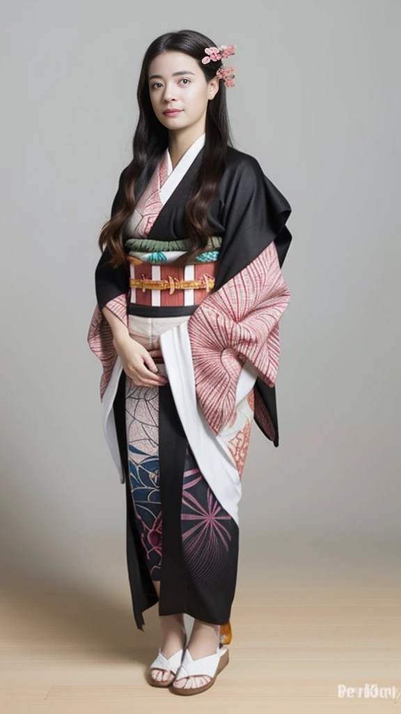 Female, moisturized skin, (pink and bright eyes), (full body: 1.4),
BREAK,
(kicking: 1.3),
BREAK,
(black grass tattoo on body: 1.3),
BREAK,
(cute kimono: 1.2), (black haori: 1.2),
BREAK,
(super long hair), (light gradient hair: 1.3), (red tips: 1.3),
BREAK,
(realistic: 1.3), (super high resolution), (highly detailed: 1.4), (full body: 1.4), (symmetrical: 1.2), (one shot),
BREAK,
(Japanese city: 1.2),
BREAK,
(Demon Slayer: 1.4), (Hirose Suzu: 1.3), (Kamado Nezuko),