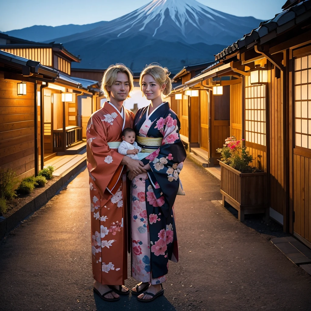 kimono,Family of 4 people,Blonde,Panorama Niseko,American