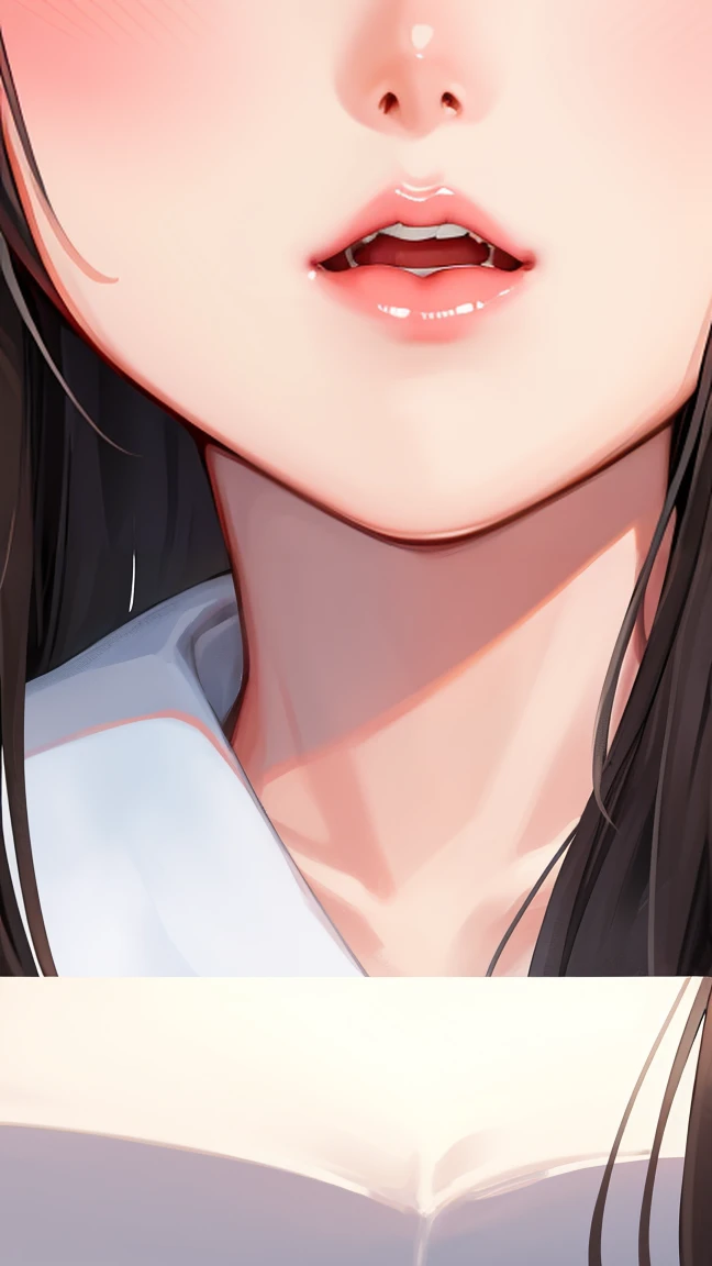 Close-up of the mouth，Foam，beautiful girl，