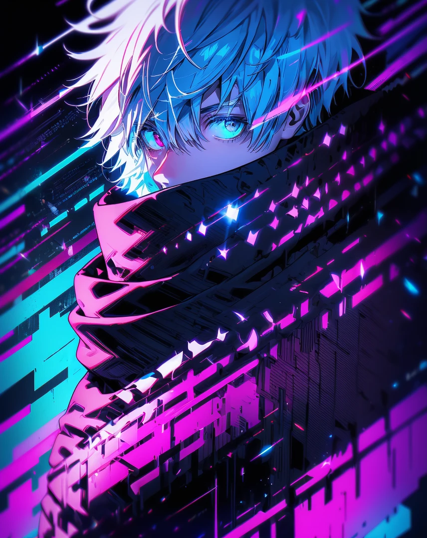 realistic,shiny,reflective,bioluminic, galactic cybernetic mask,mecha,(assassin:1.2),((((scarf,long cloak)))),sh4g0d,GlowingRunes_red,fullbody,cinemnatic,dark background,backlight,high contrast