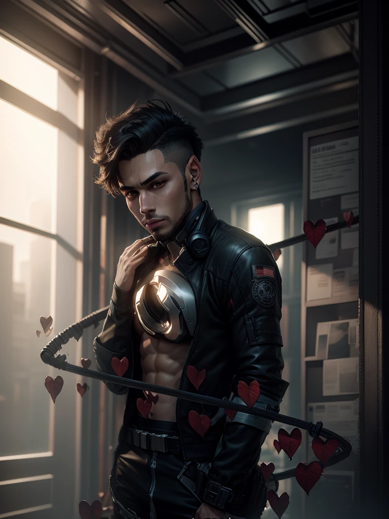 Change background cyberpunk handsome boy, realistic face, 8k, ultra realistic,