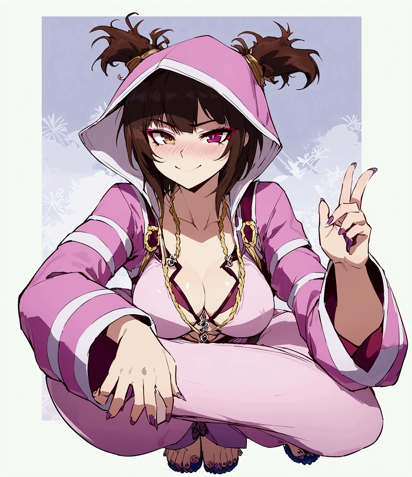 ((streetfigher)), looking the viewer, solo, girl, shy, red cheek, bashful, embarrassed, smiling, happy, perfect face, beautiful eye, upper body, muscular,