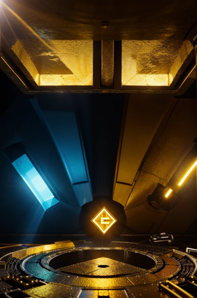 A group logo, mining crypto dan airdrop, writing " mining airdrop ", good lighting, flash of light, dazzling golden and blue colors, Futuristic.