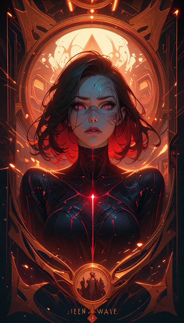 ((best quality)) , ((masterpiece)) , (detailed),Jean-Joseph Benjamin-Constant, Glowwave, Photograph, Jake Parker, Alan Davis, Hipster Art, Cleancore, Art Deco Girl, Monstrous and Boring, Swirling, Metalcore, Film Washi, portrait art by Stanisław Ignacy Witkiewicz, detailed, intricate, background inspired, luxury, pure,(((Tarot card illustration,Tarot Style)))
