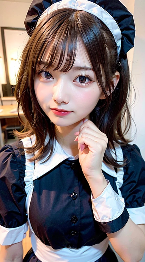 Maid,(8k, RAW Photos:1.2)Detailed face and eyes,最high quality, Ultra-high resolution, Very detailed ,Intricate details ,Tabletop ,pretty girl , Soft cinematic light, Hyper Detail,Sharp focus, high quality,pink