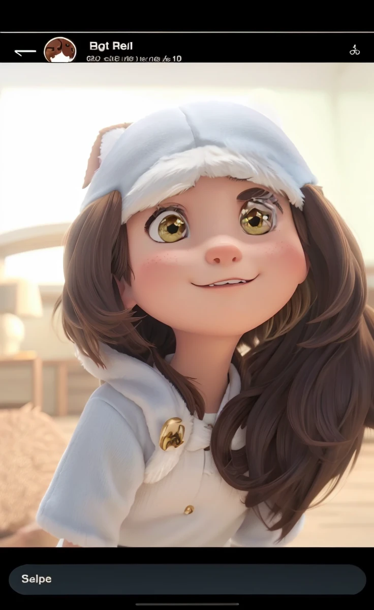 (best quality), 1girl, :D, confused, head tilt, inugami korone, brown hair, dog ears