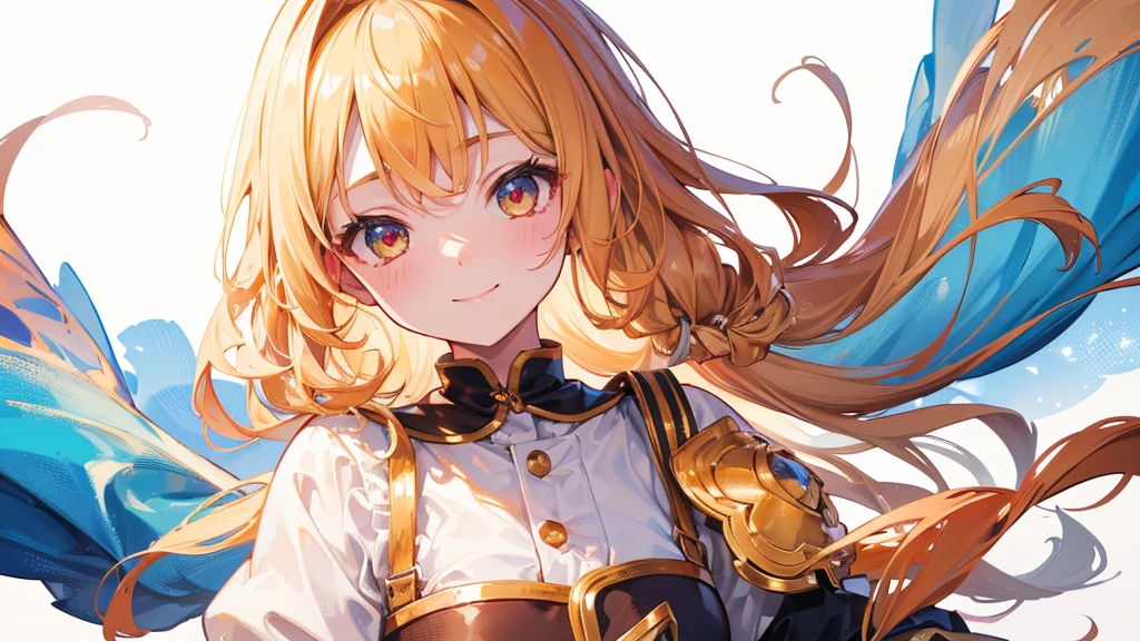 (Highest quality) (4K) (8k) (High resolution) (masterpiece:1.2) (Super detailed) One girl smile Offer your hand (White Background) (KirisameMarisa) Golden braid hair